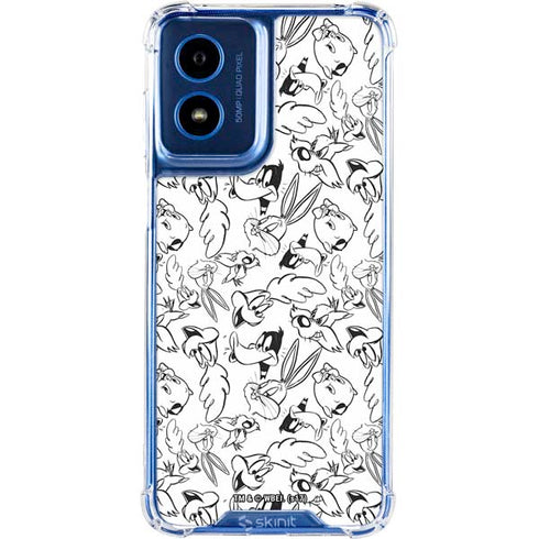 Looney Tunes Looney Squad Black and White Grid Moto G 5G (2024) Clear Case